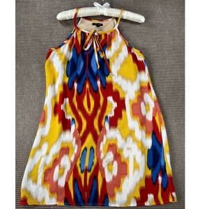 As U Wish Womens Abstract Ikat Halter Mini Dress Red Blue Yellow XS I745479D35